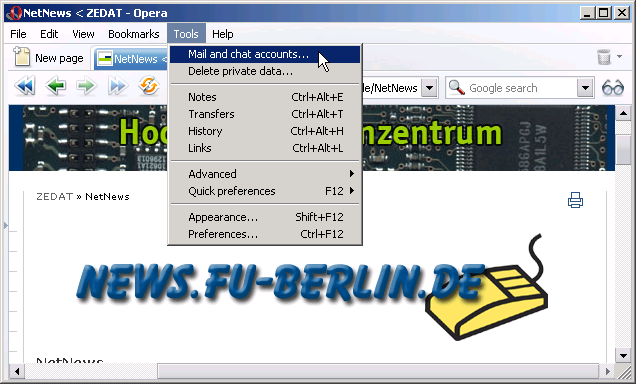Tool / Mail and chat accounts
